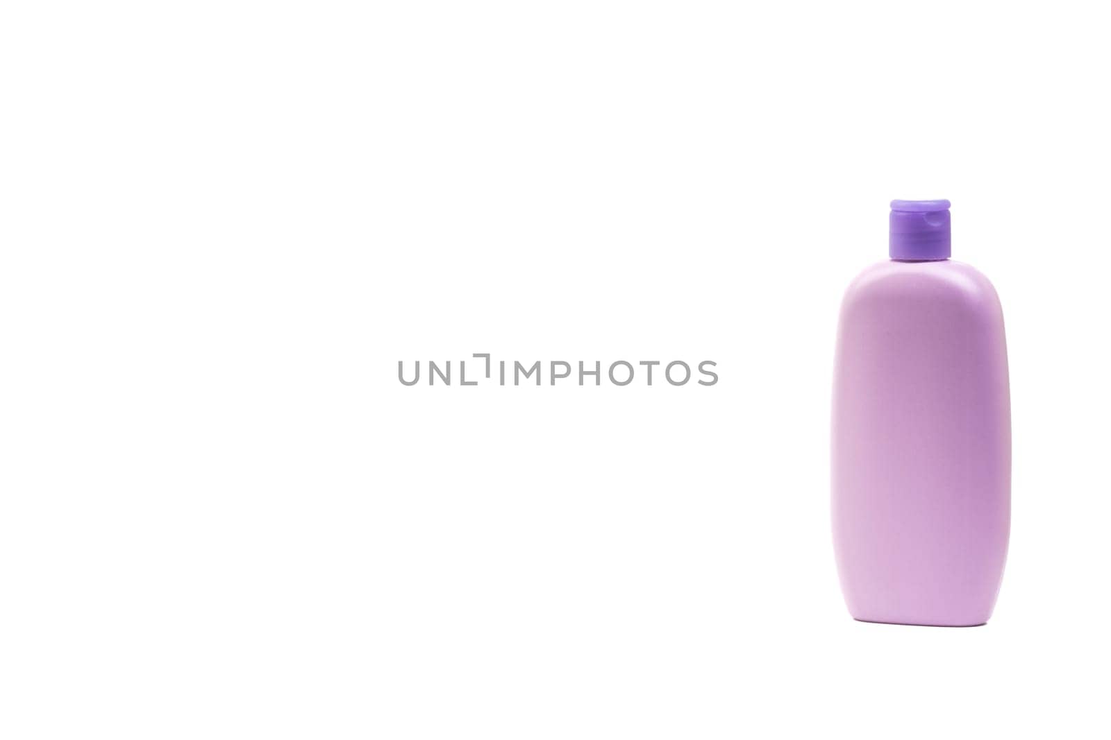 Baby lotion or shampoo bottle isolated on white background. Healthcare and business concept