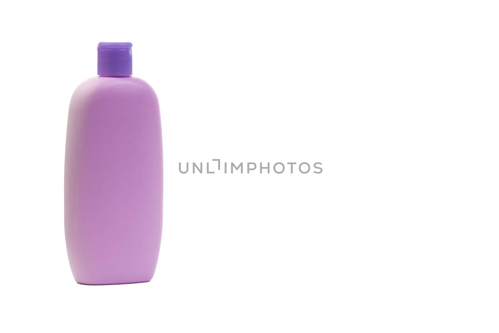 Baby lotion or shampoo bottle isolated on white background. Healthcare and business concept