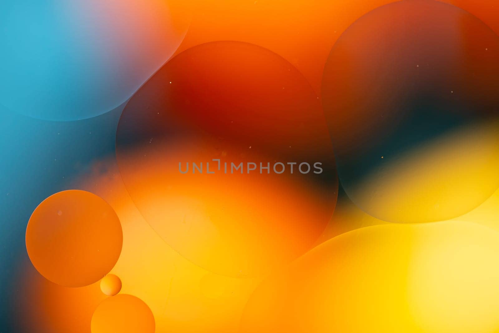 Close-up water and oil abstract in a rainbow lighting effect