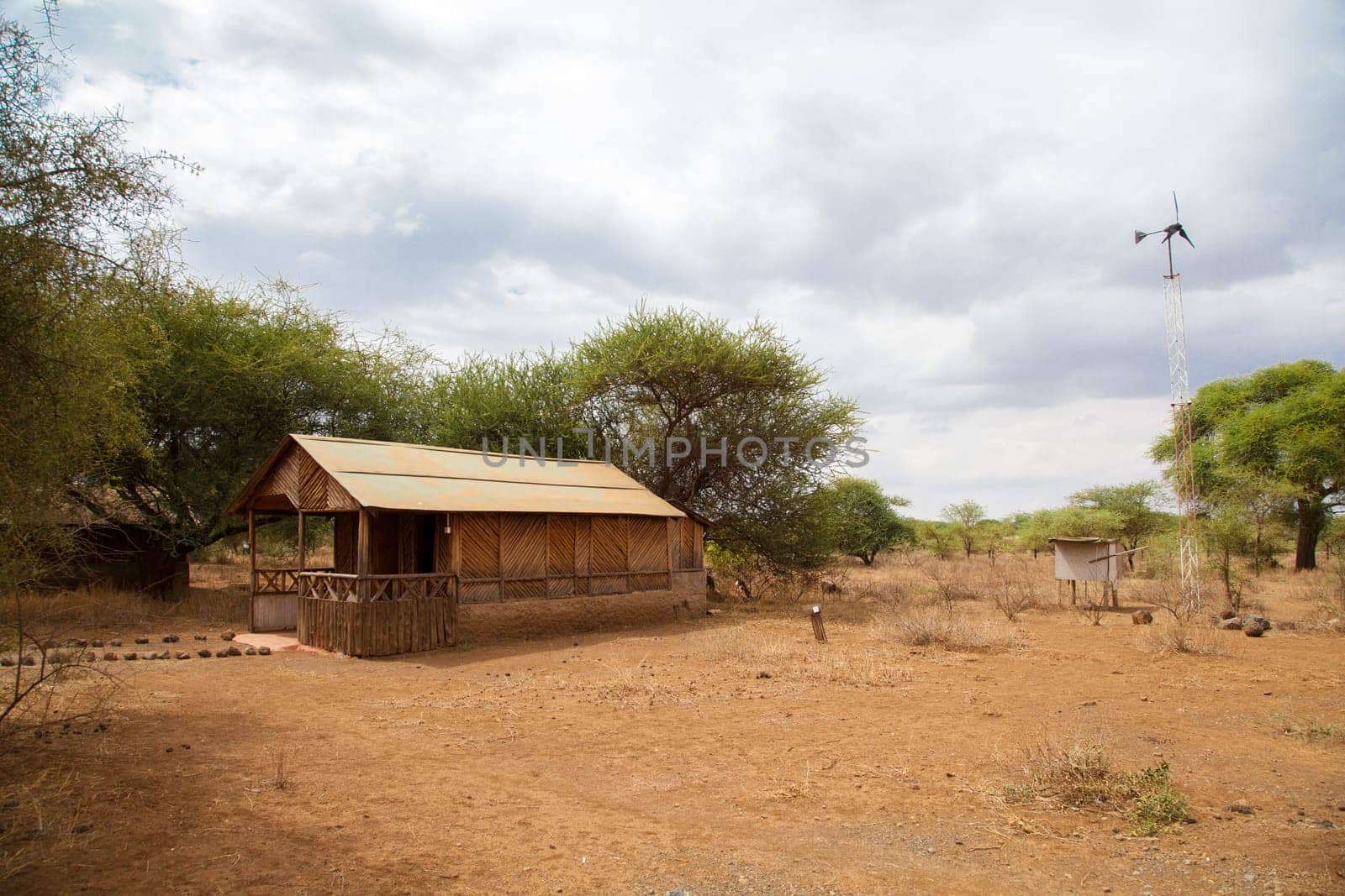 Camp in the savannah of Kenya, on safari in the wildness
