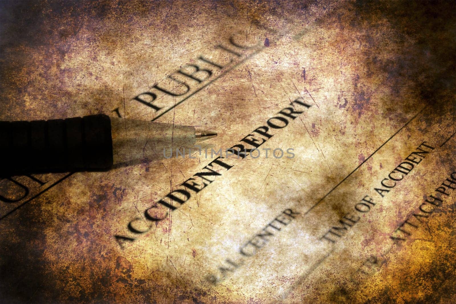 Accident report grunge concept