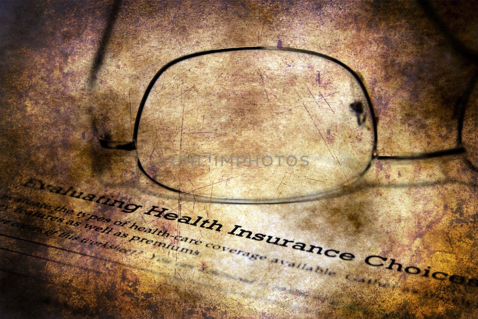 Health insurance form grunge concept