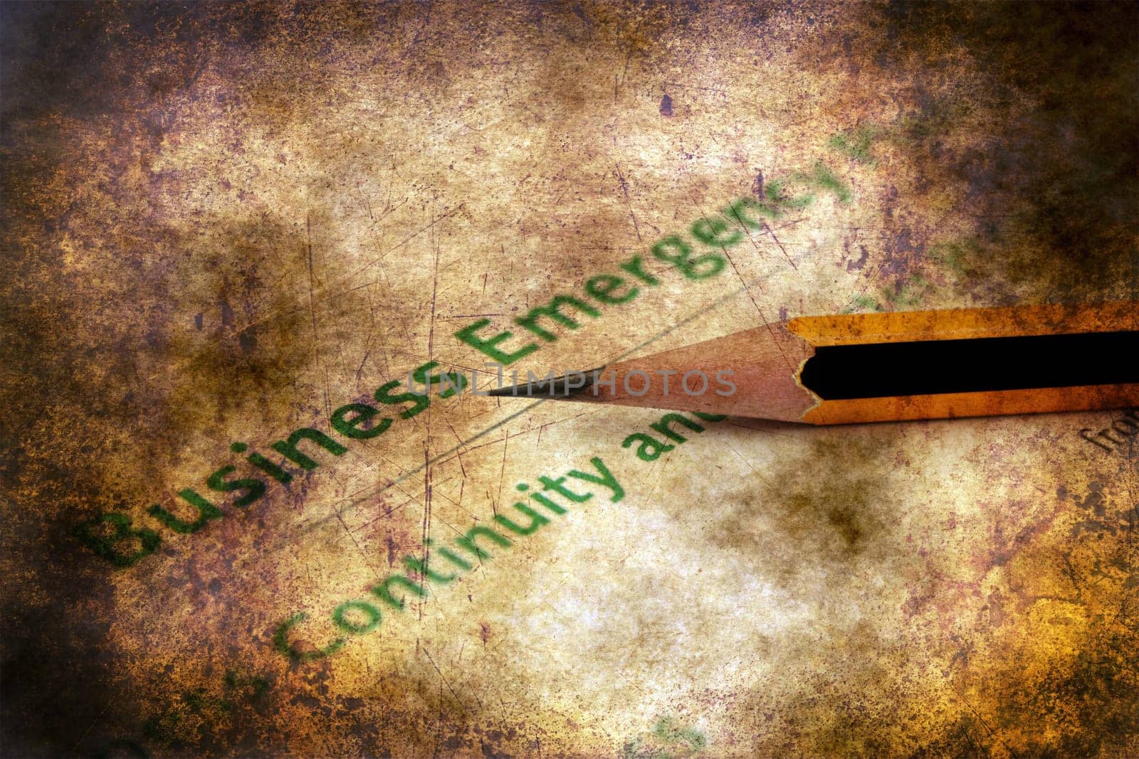 Business emergency plan grunge concept