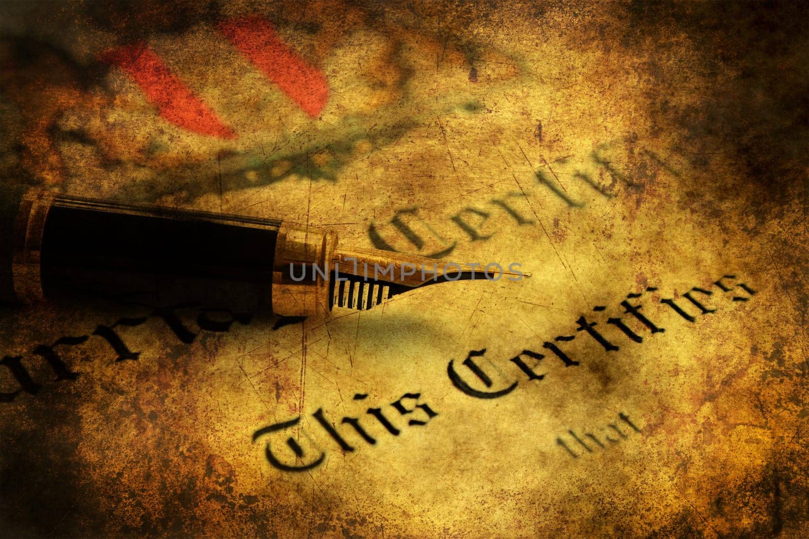Marriage certificate grunge concept