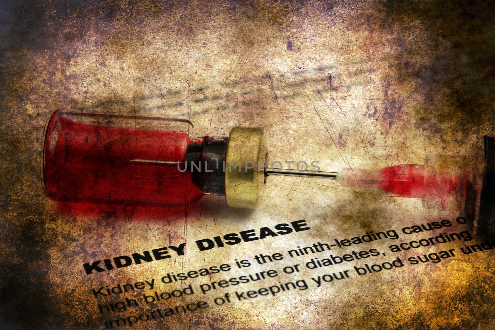 Kidney disease form grunge concept