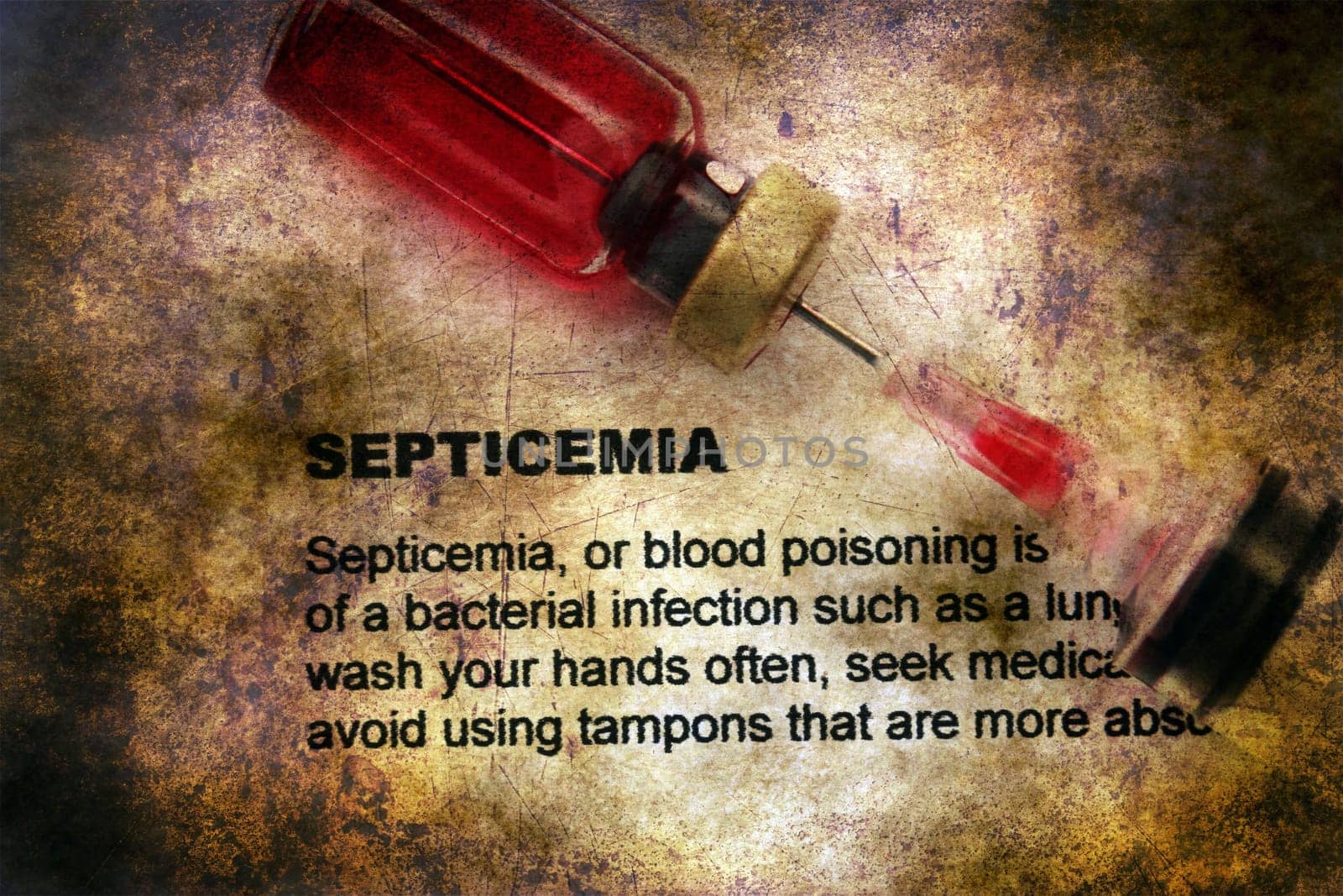 Blood poisoning grunge concept