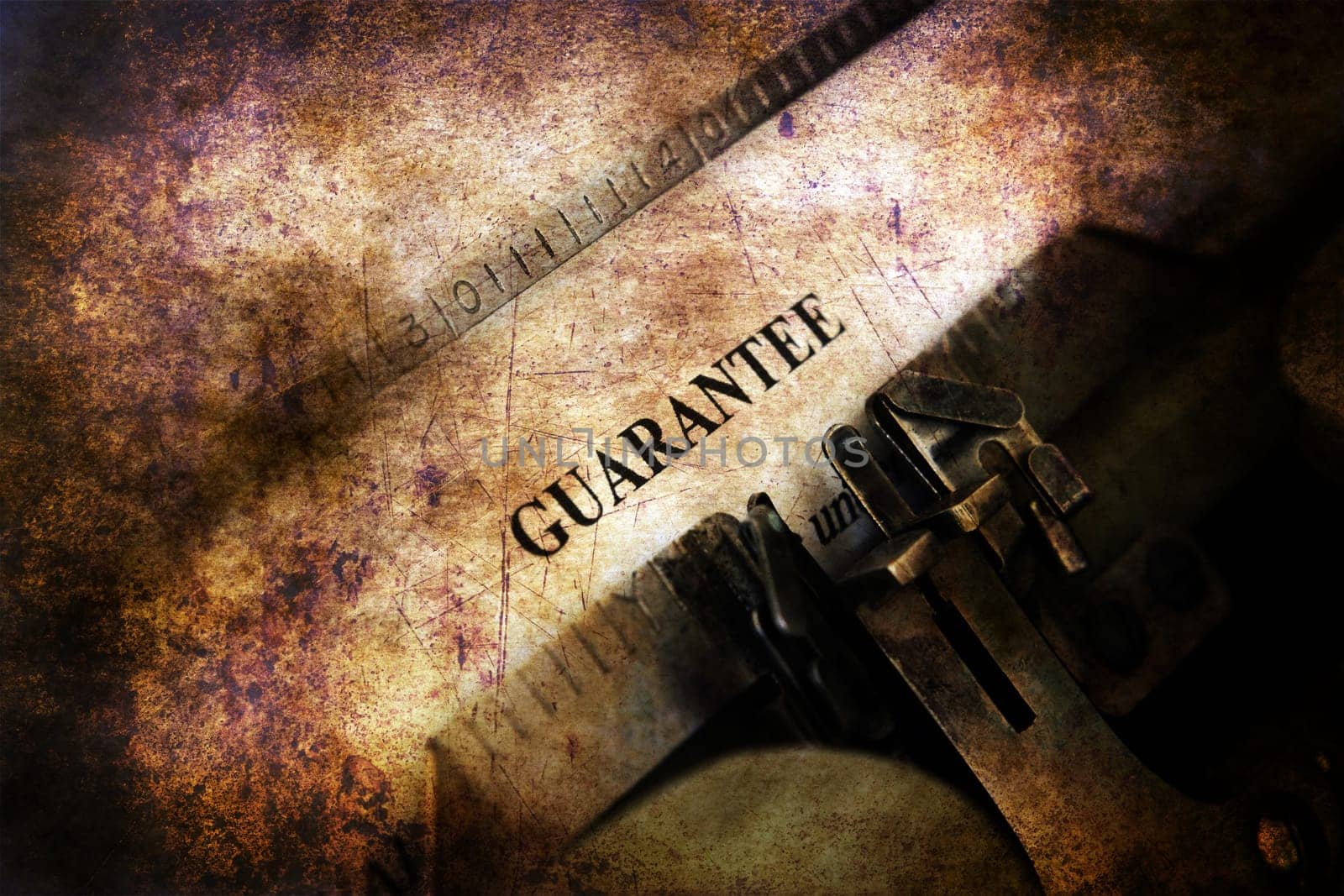 Guaranty  form on vintage typewriter