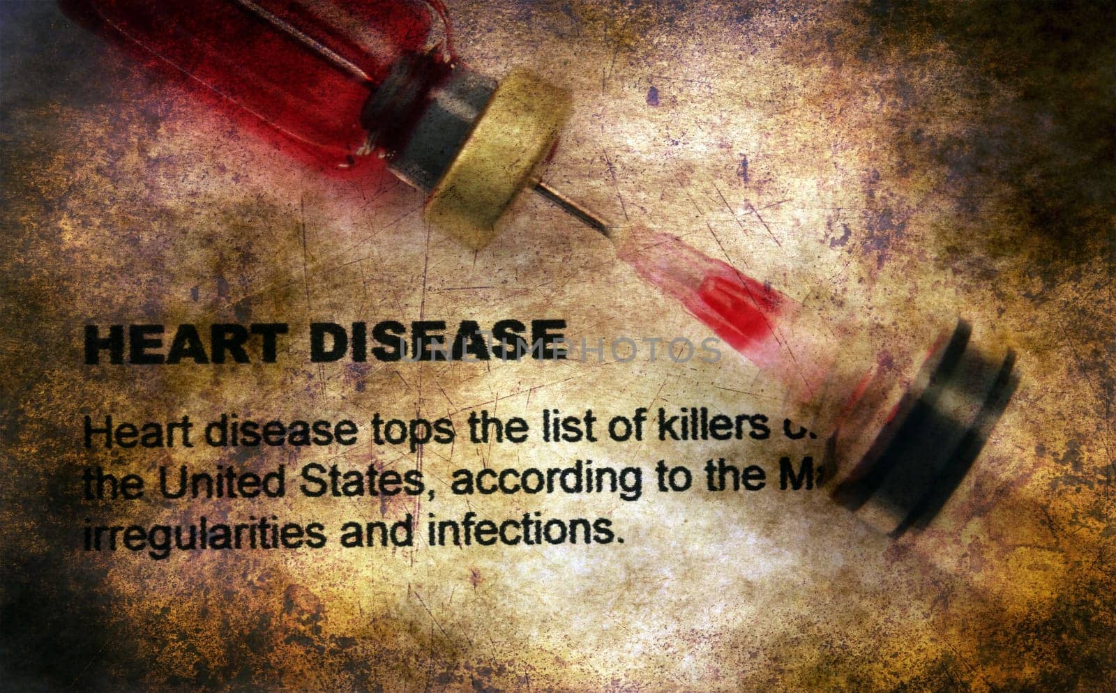 Heart disease grunge concept