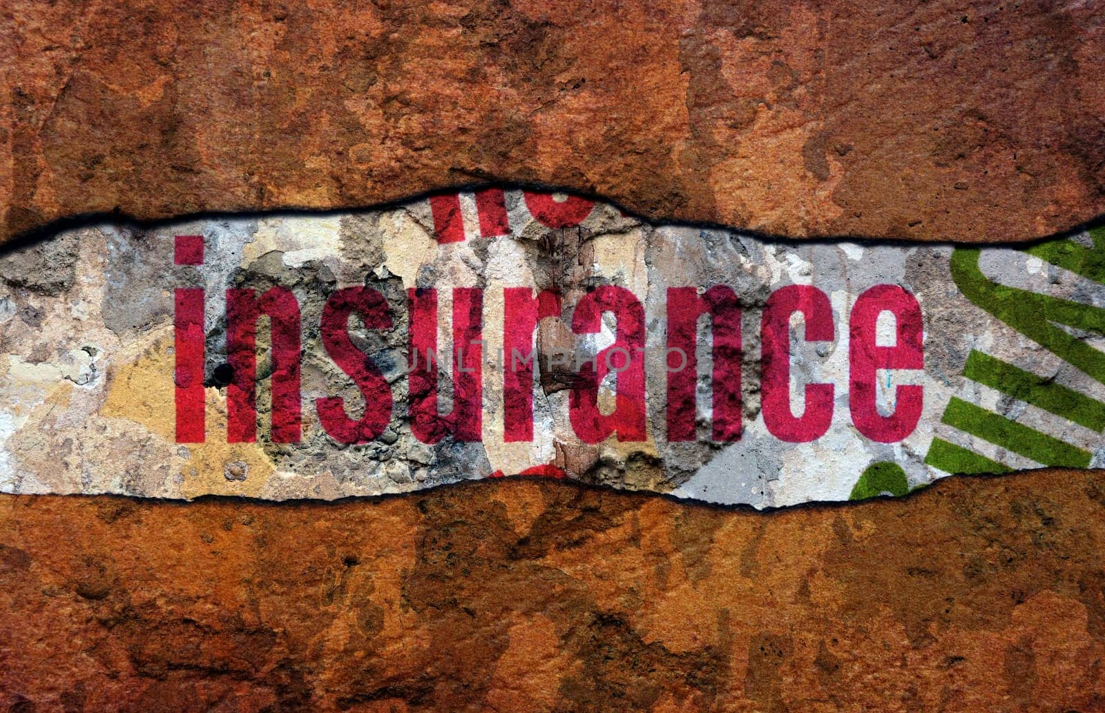 Insurance text on wall