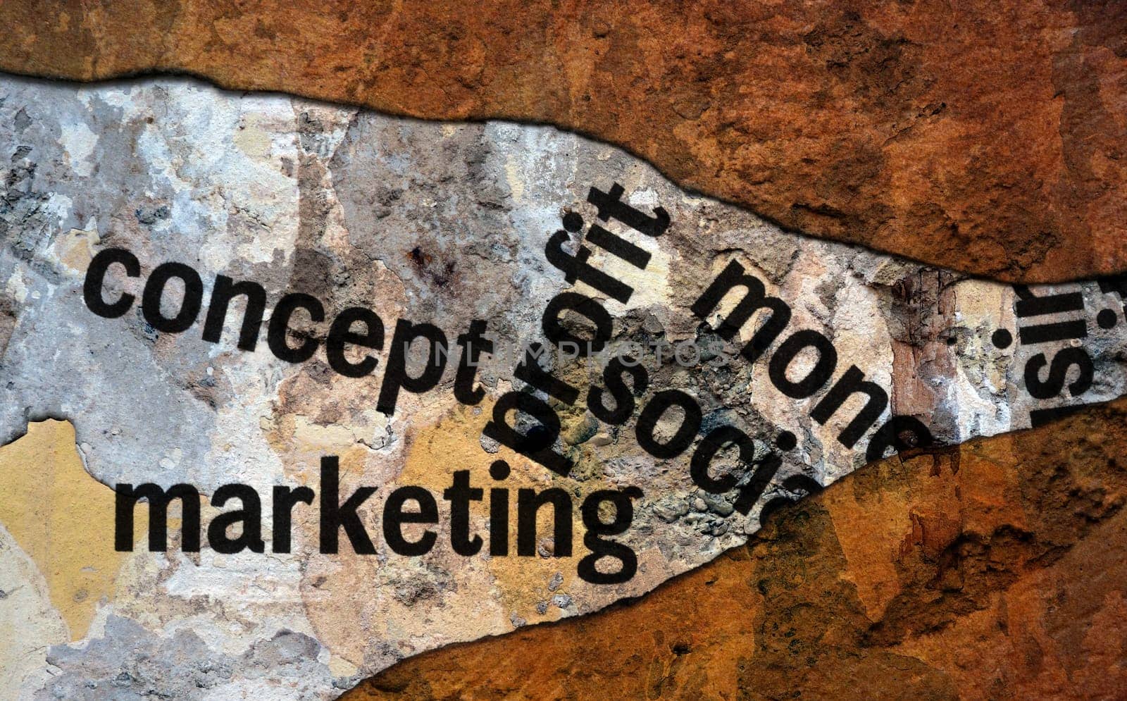Concept marketing profit grunge concept
