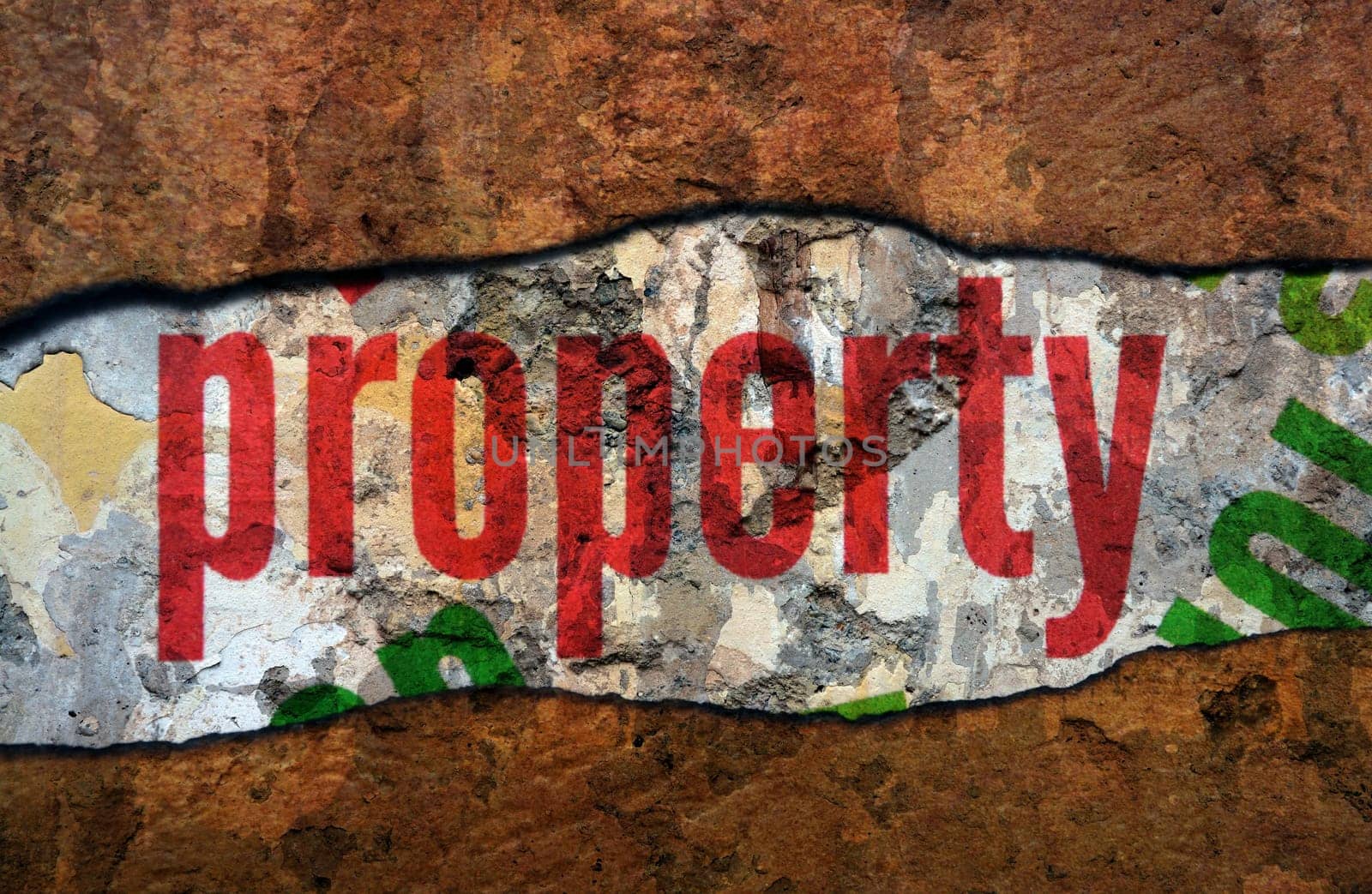 Property text on wall