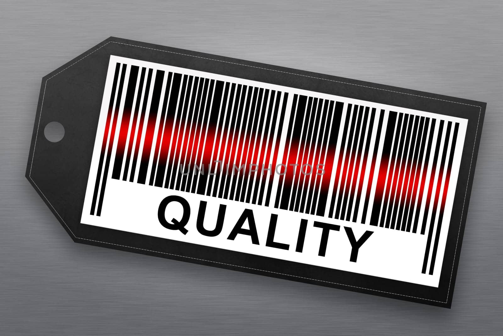 quality barcode with stainless steel background