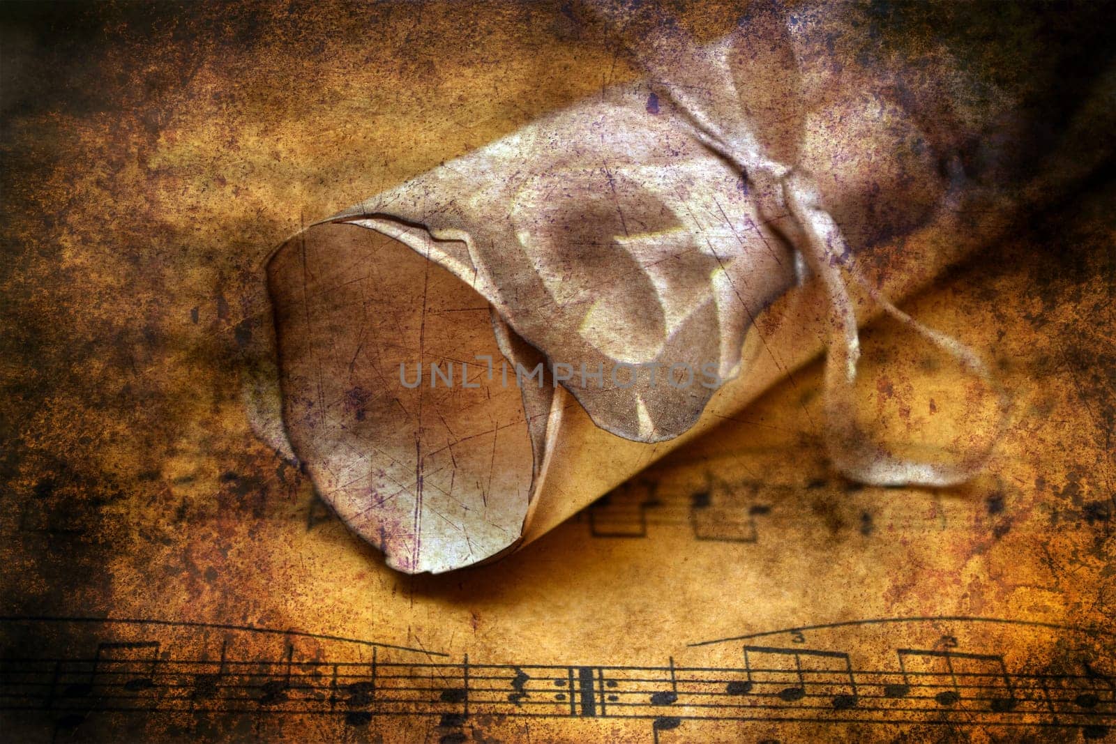 Music sheet and letter