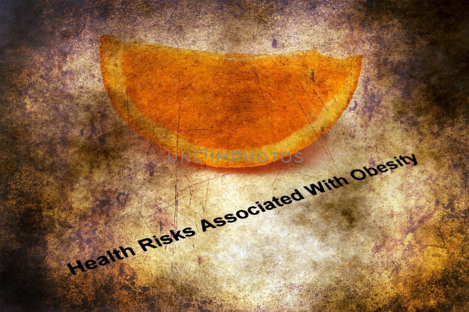 Health risks - obesity grunge concept
