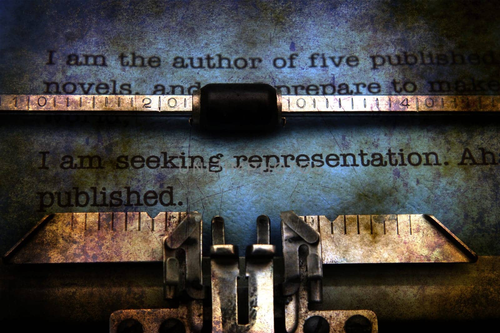 Publishing letter on typewriter