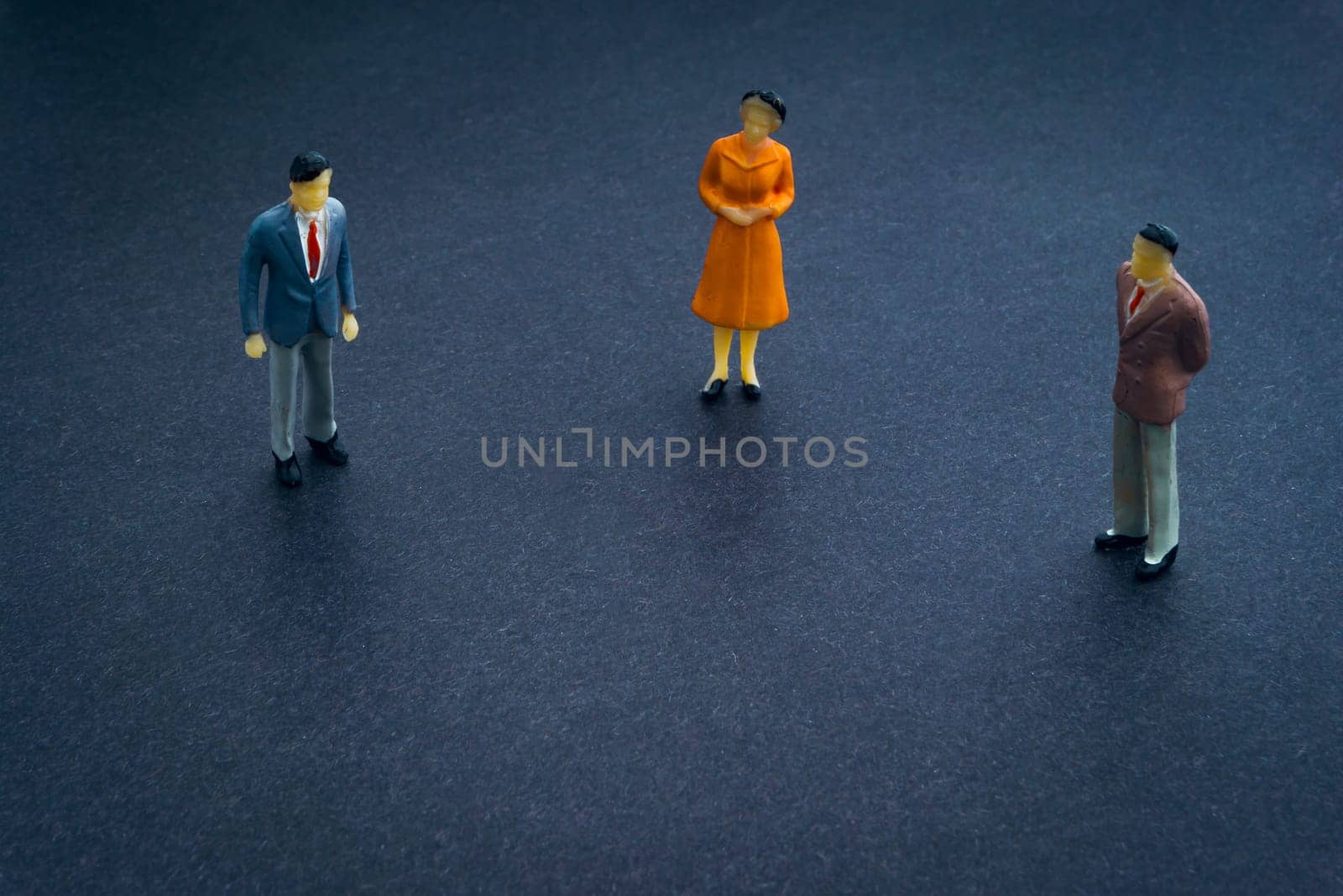 Flat lay of business miniature toy closeup.  Business Concept