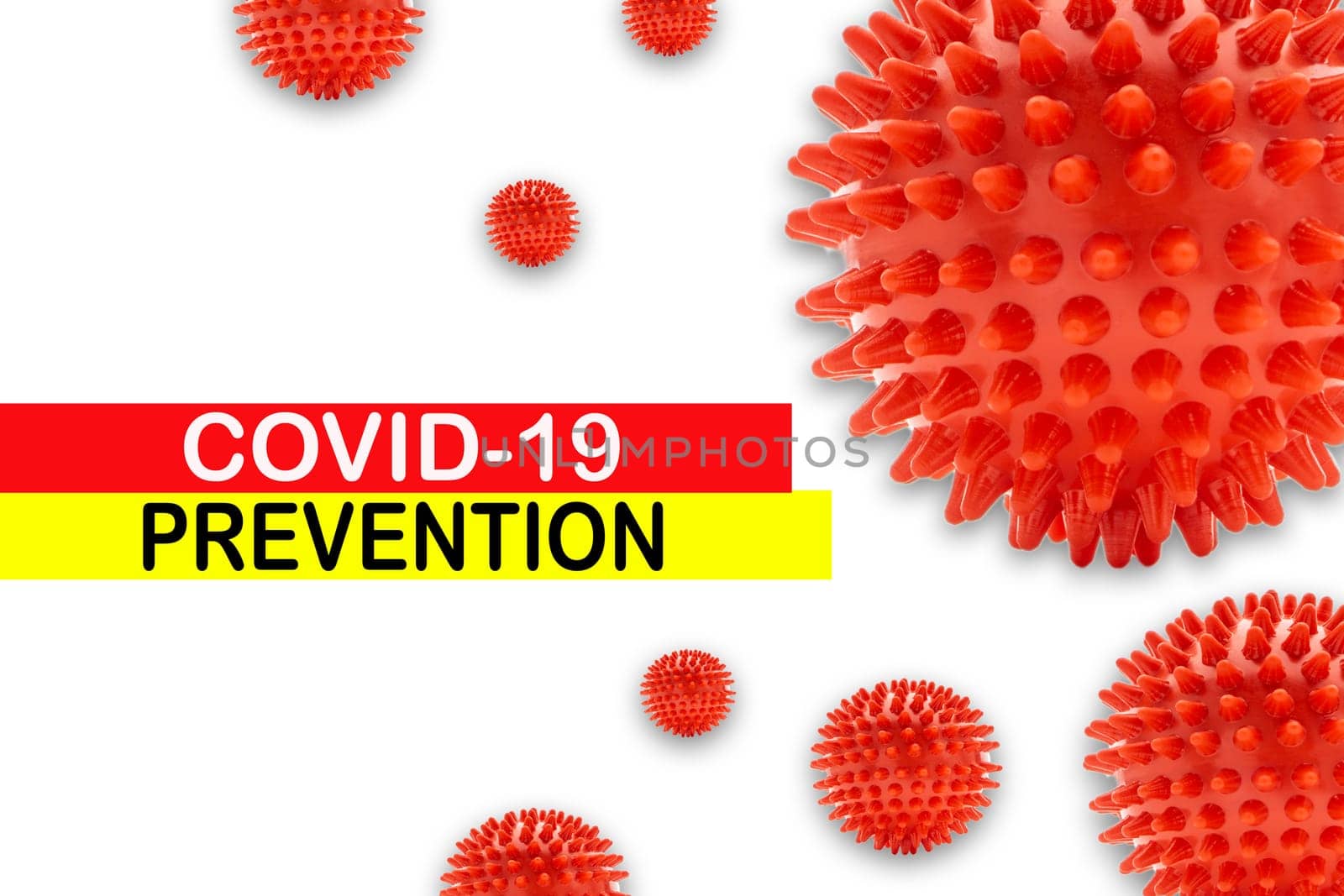COVID-19 PREVENTION text on white background. Covid-19 or Coronavirus