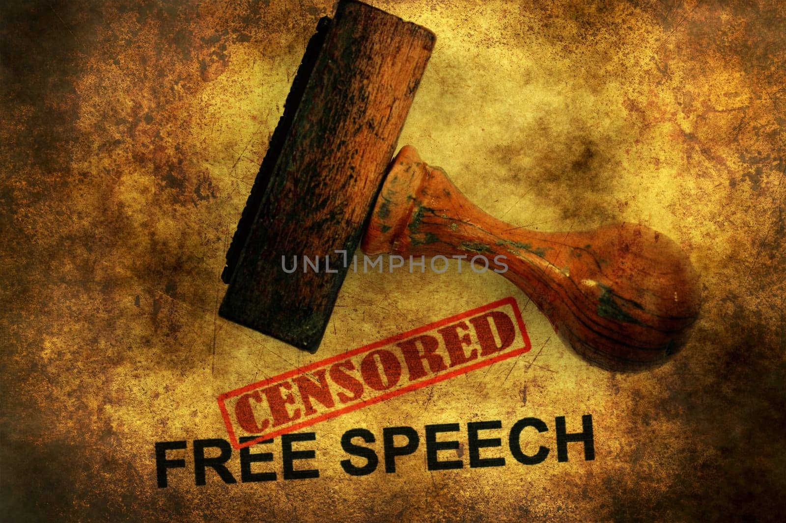 Censored free speech grunge concept