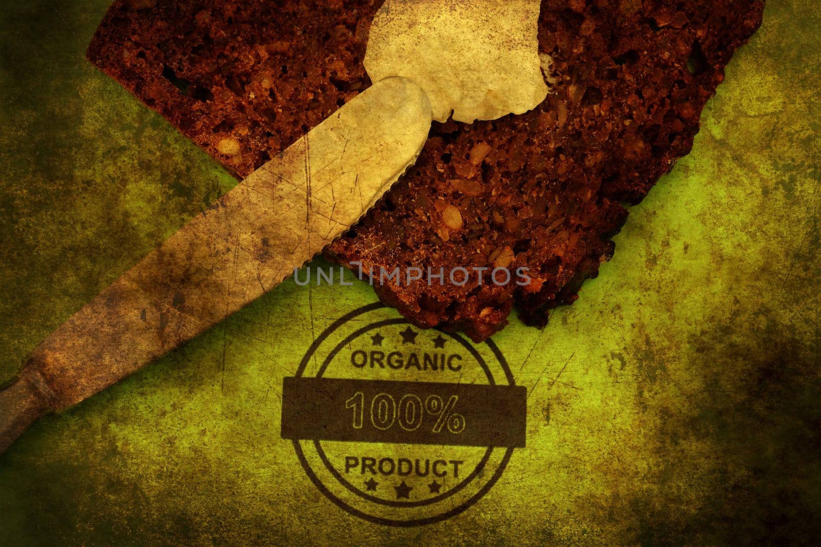 Organic bread grunge concept