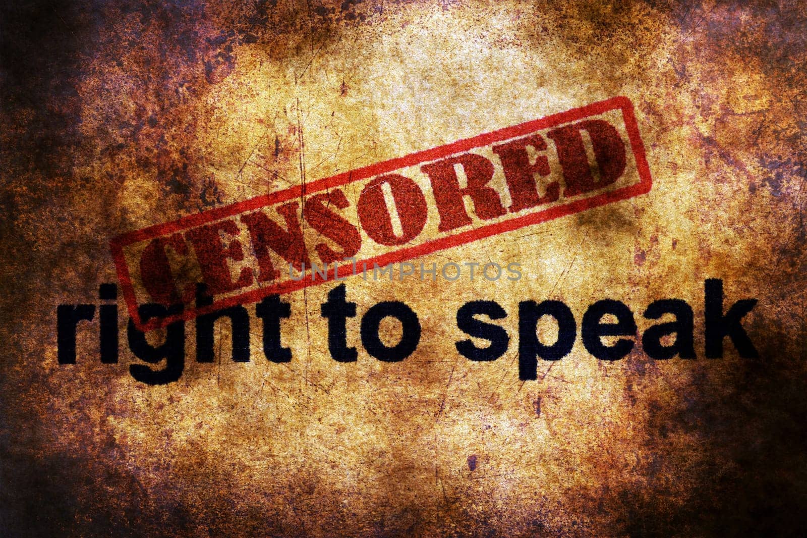 Censored right to speak grunge concept