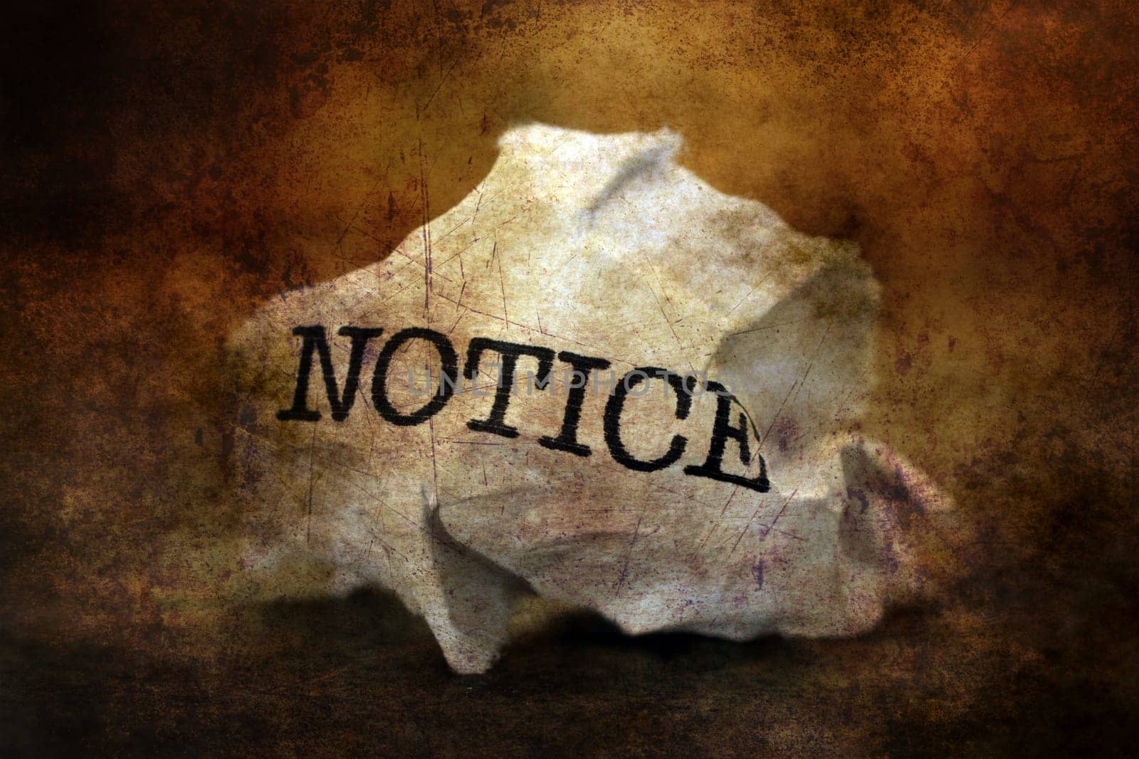 Notice trash concept grunge concept