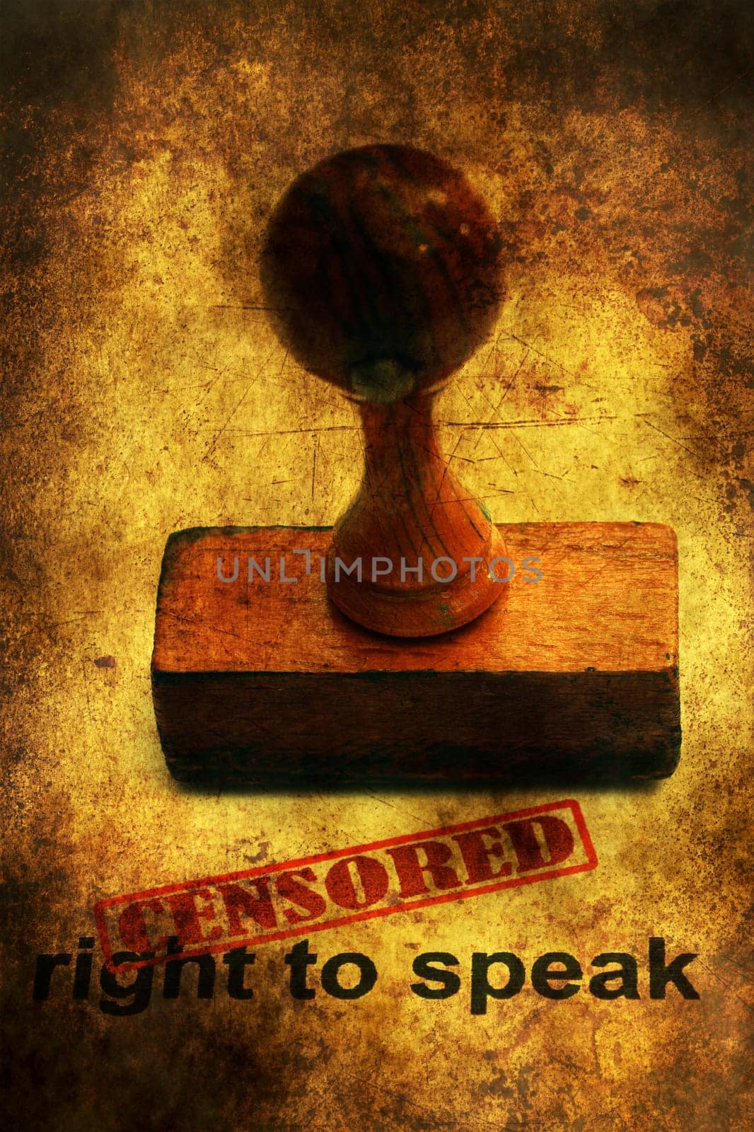Censored right to speak grunge concept
