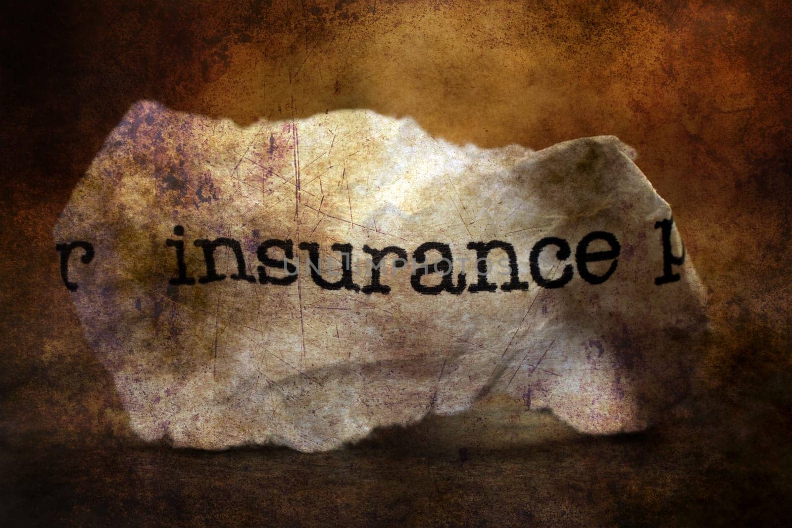 Insurance trash grunge concept