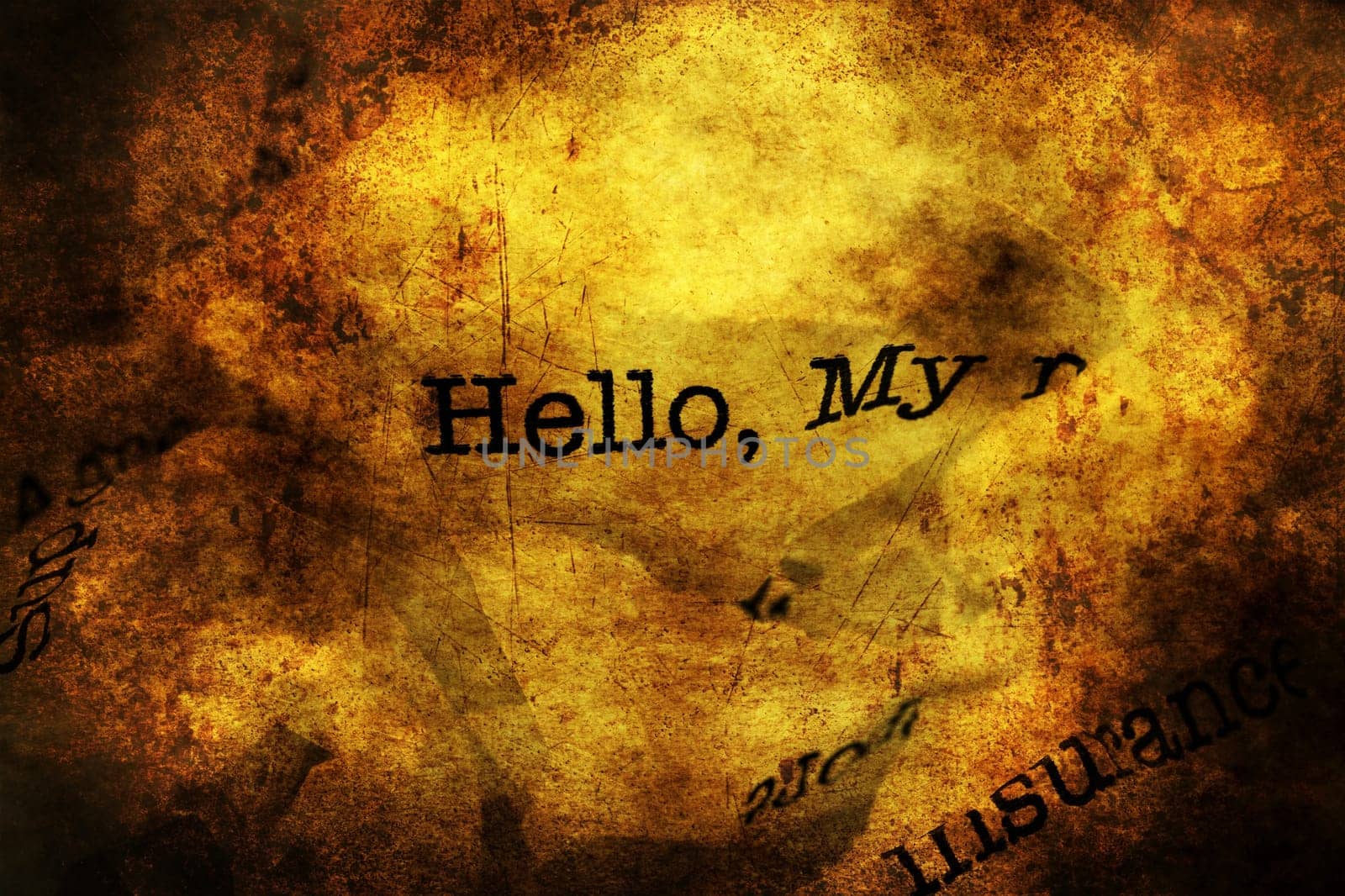 Hello grunge concept