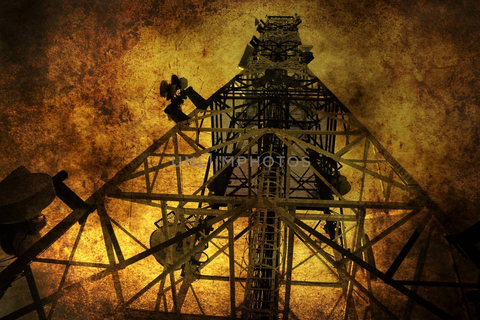 Telecommunications grunge concept