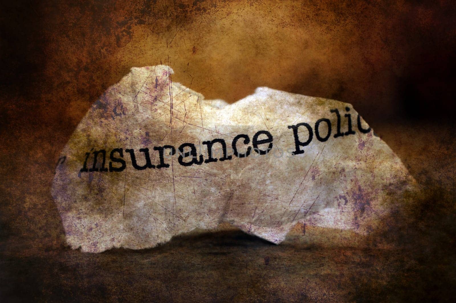 Insurance policy trash concept
