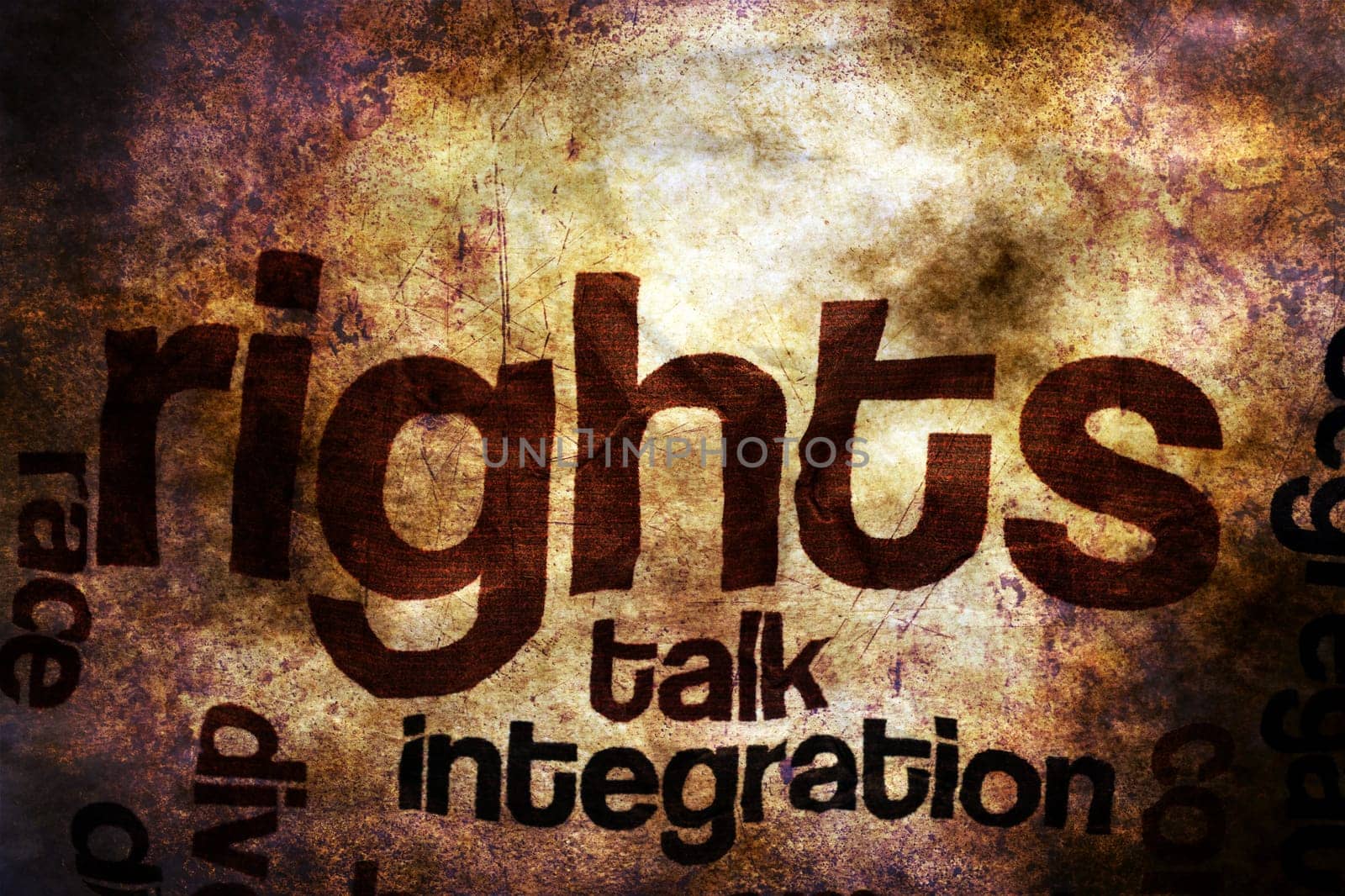 Broken rights to speak grunge concept