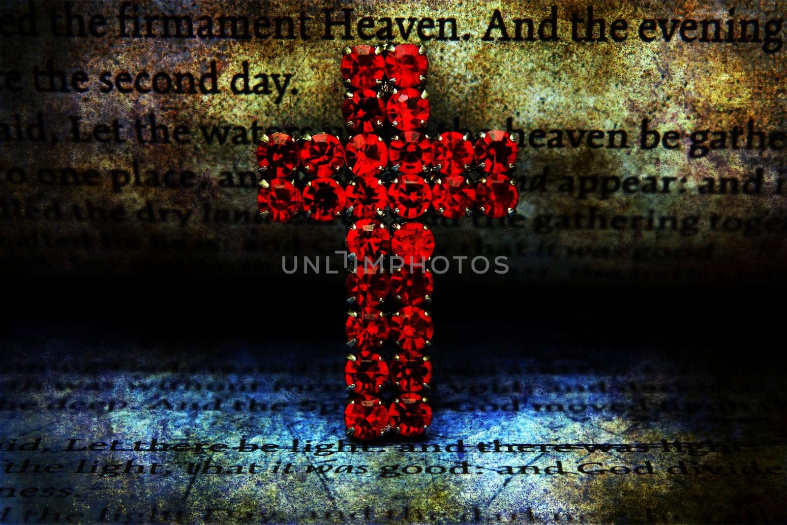 Cross and bible grunge concept