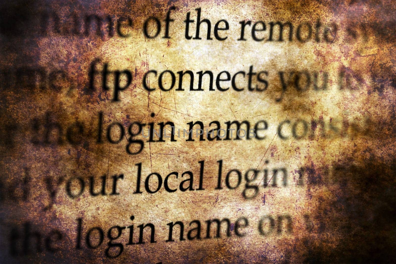 FTP connect grunge concept grunge concept
