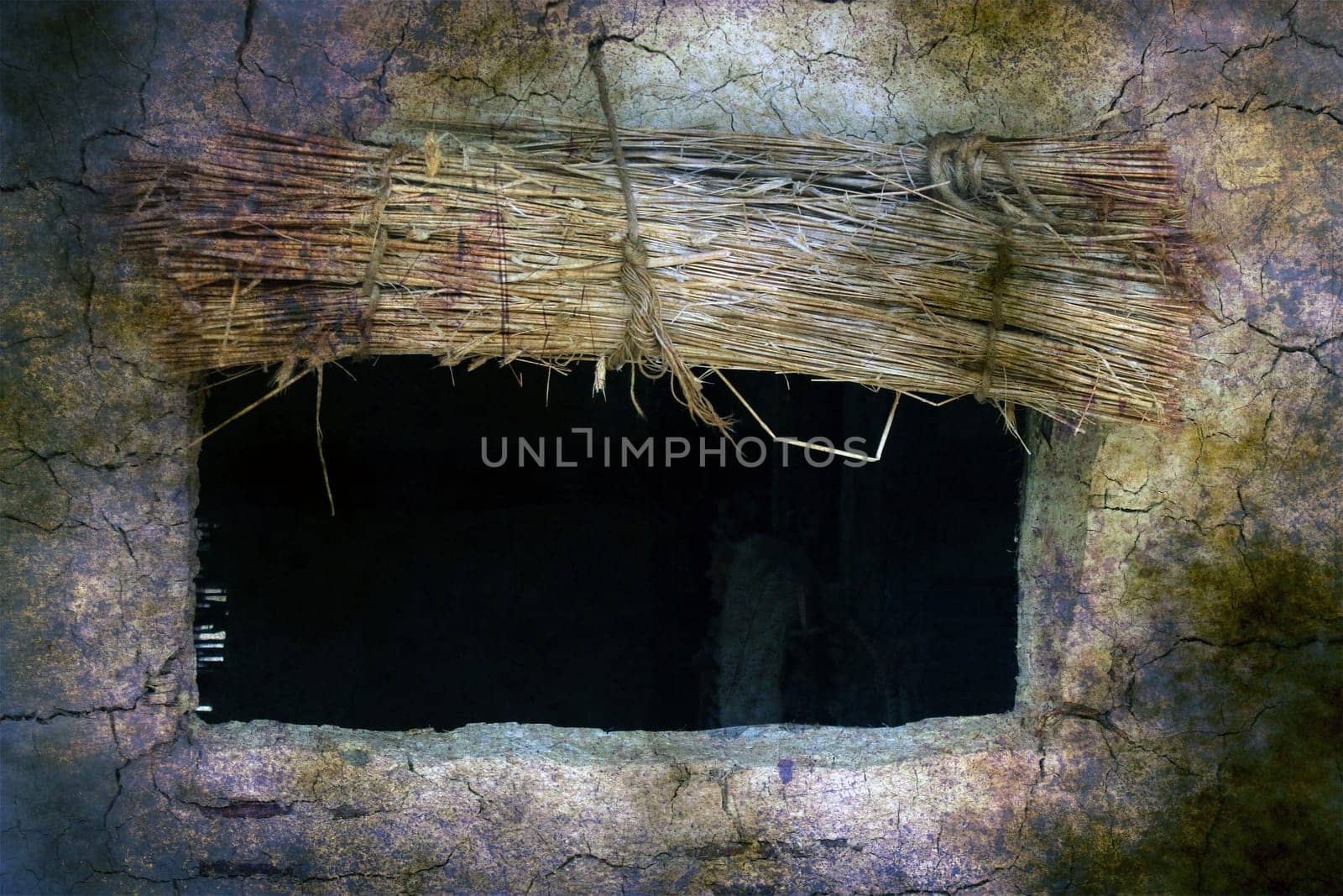 Straw window grunge concept