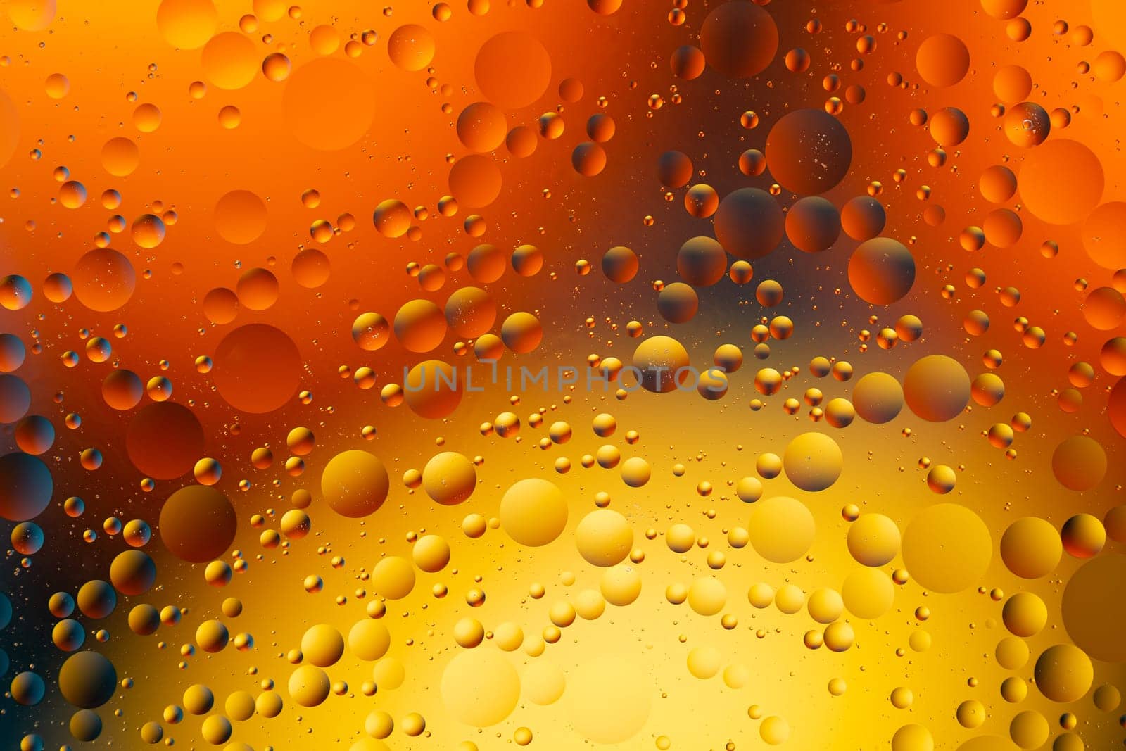 Close-up water and oil abstract in a rainbow lighting effect