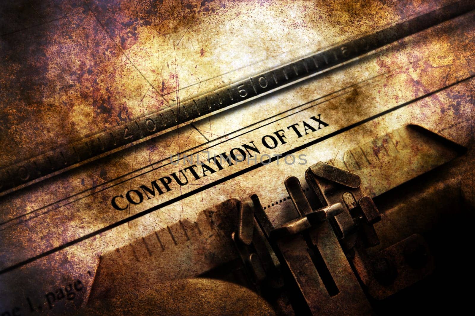 Computation of tax grunge concept