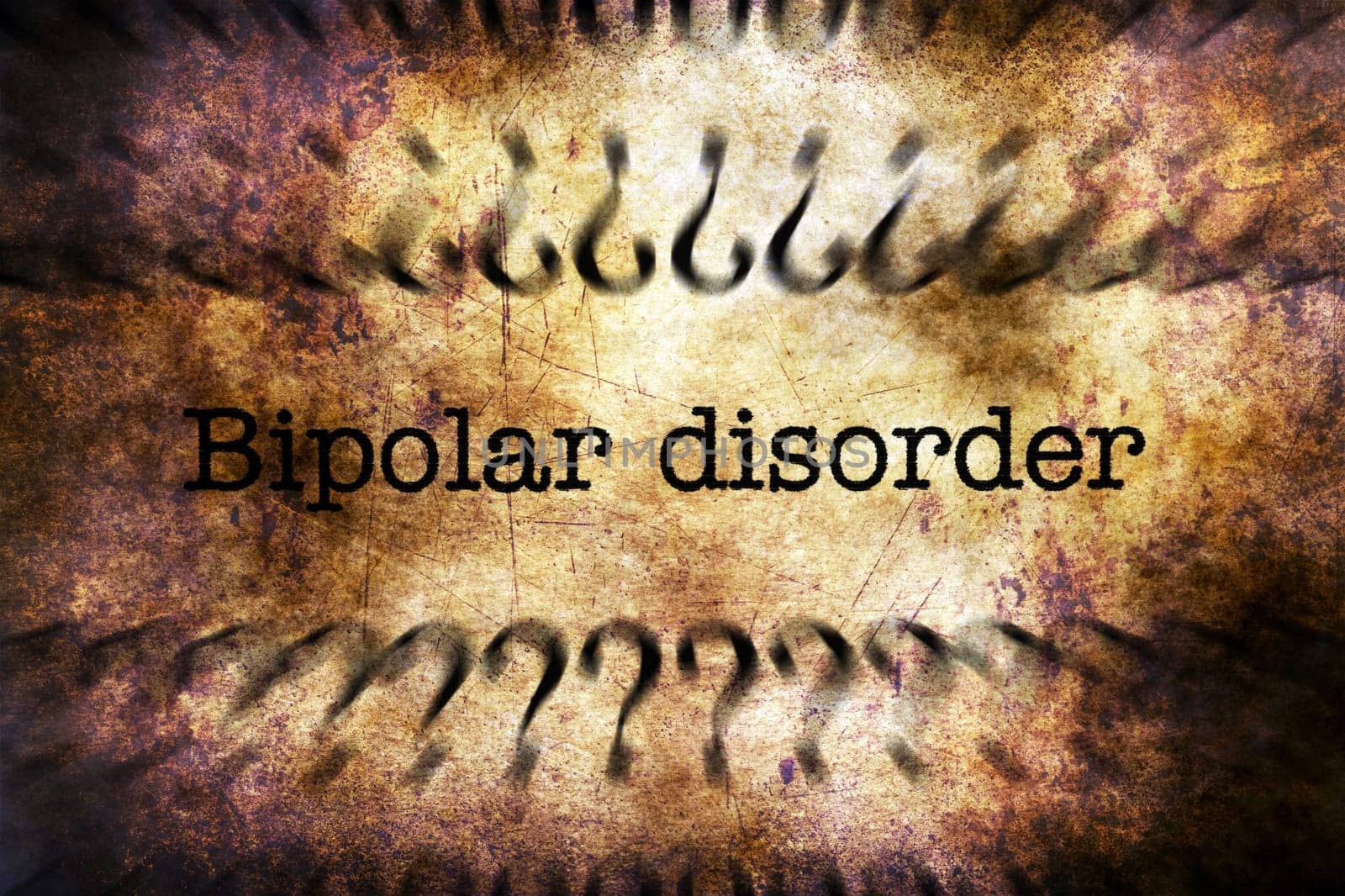 Bipolar disorder grunge concept