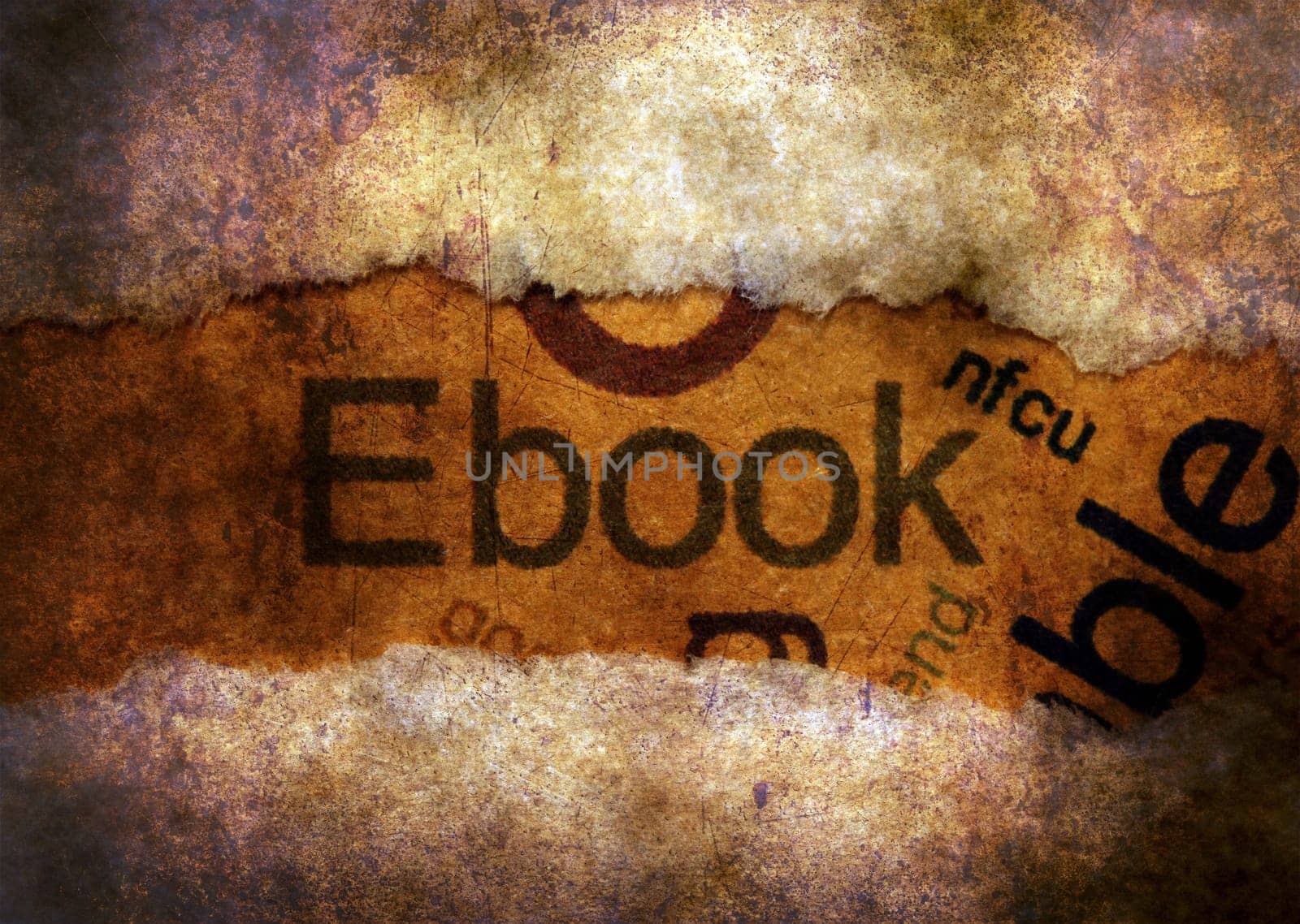 E-book text on paper hole
