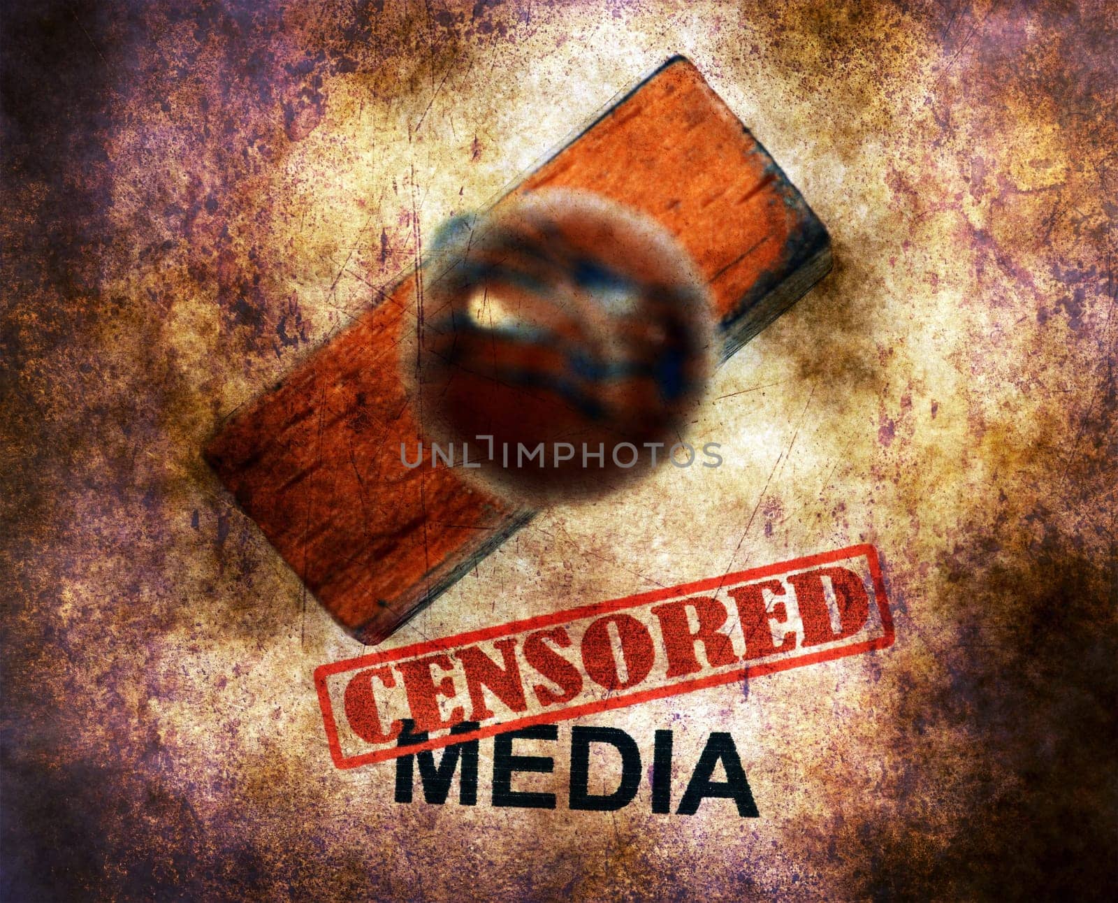 Censored media grunge concept