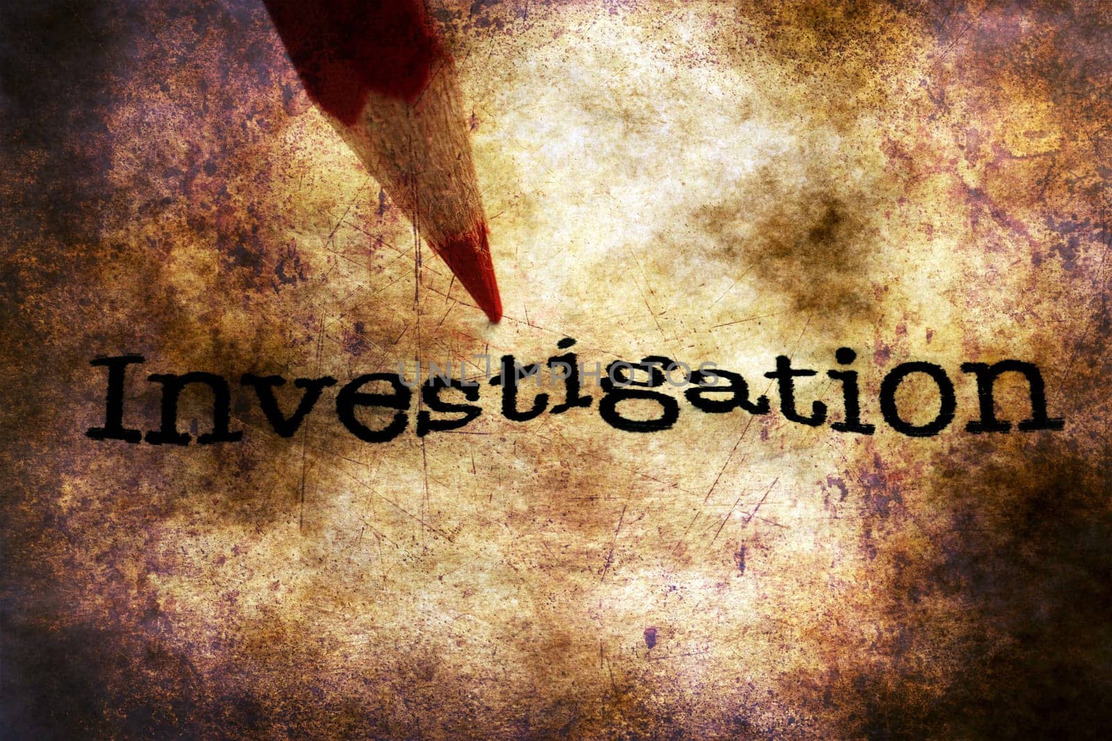 Pencil on investigation text