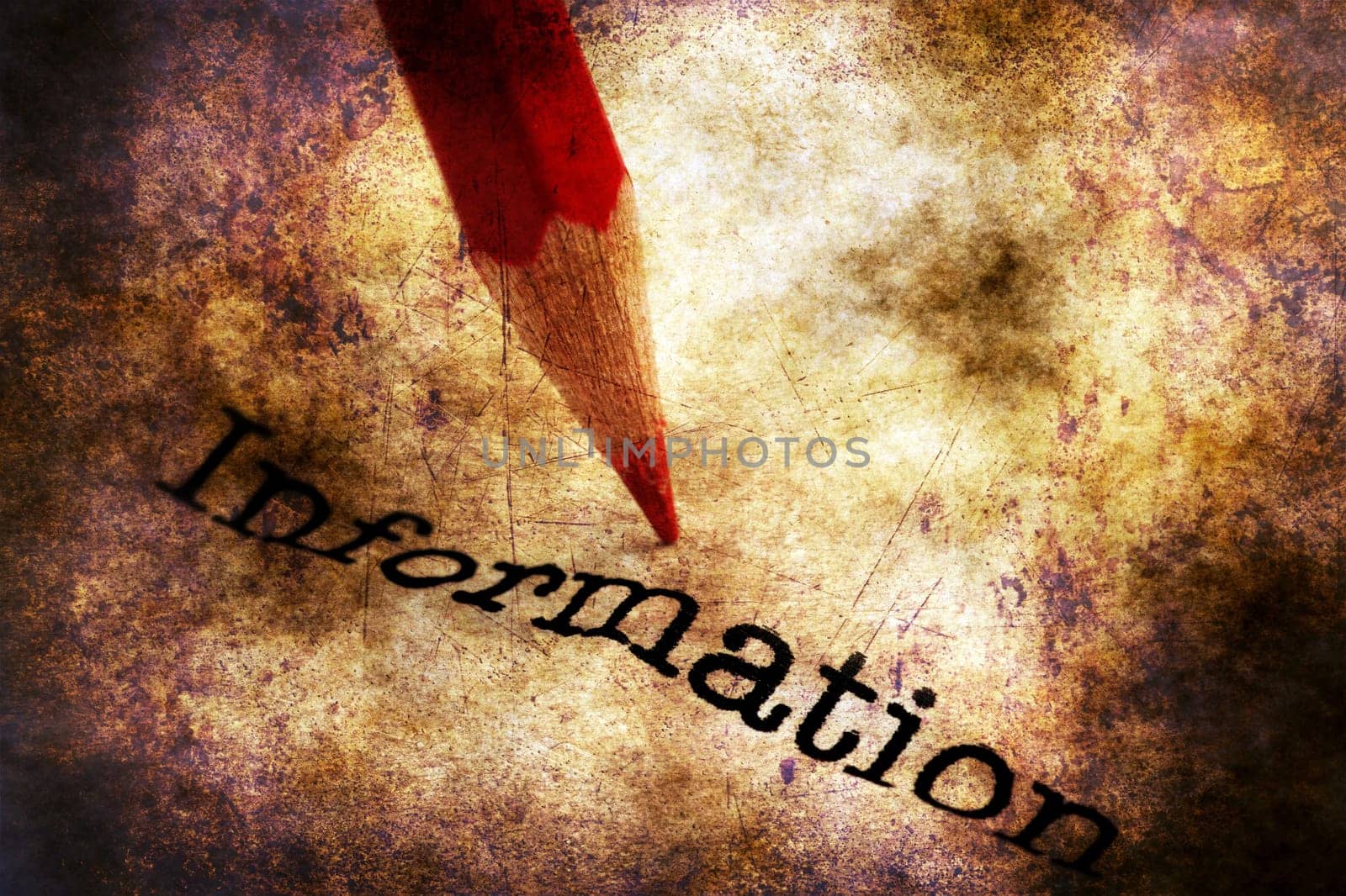 Pencil on information text