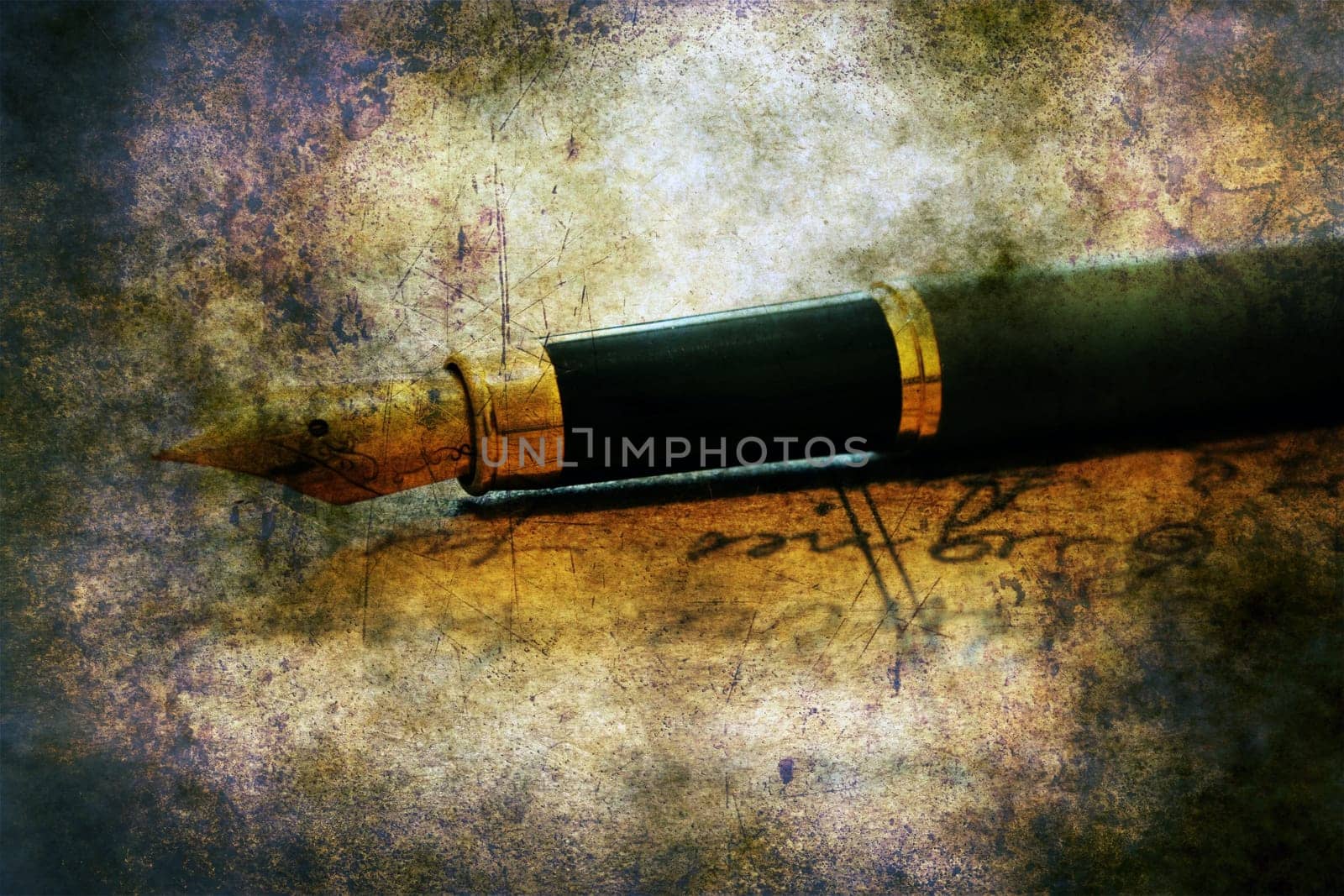 Fountain pen and old letter
