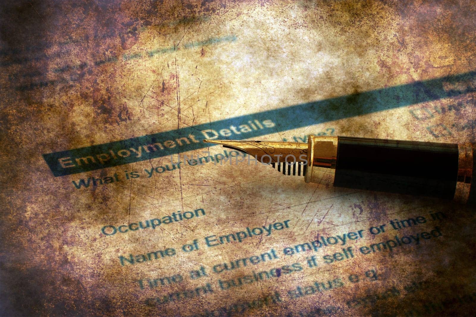 Employment application grunge concept