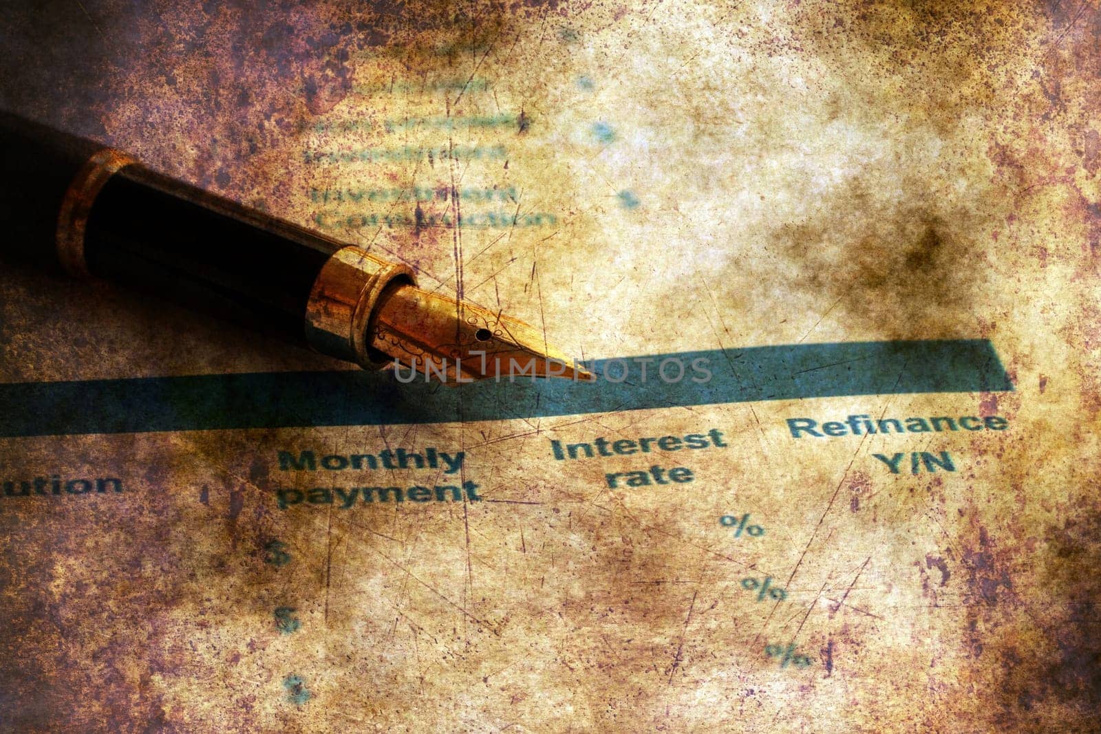 Loan application grunge concept
