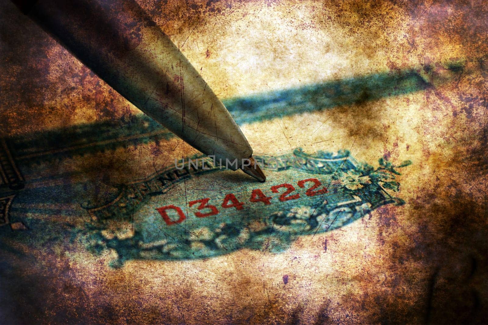 Pen on shares grunge concept