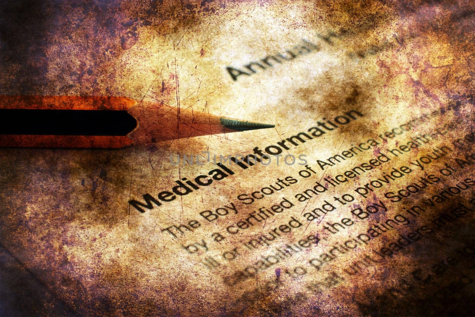 Medical record grunge concept