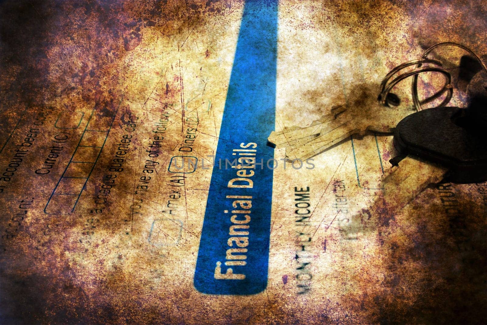 Loan application form grunge concept