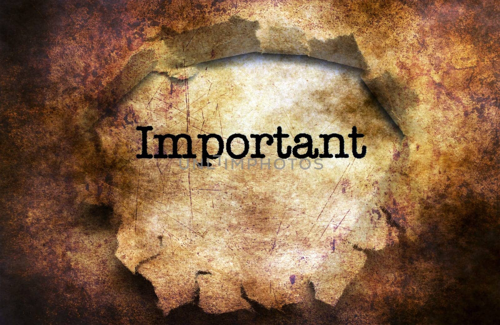 Important text on paper hole