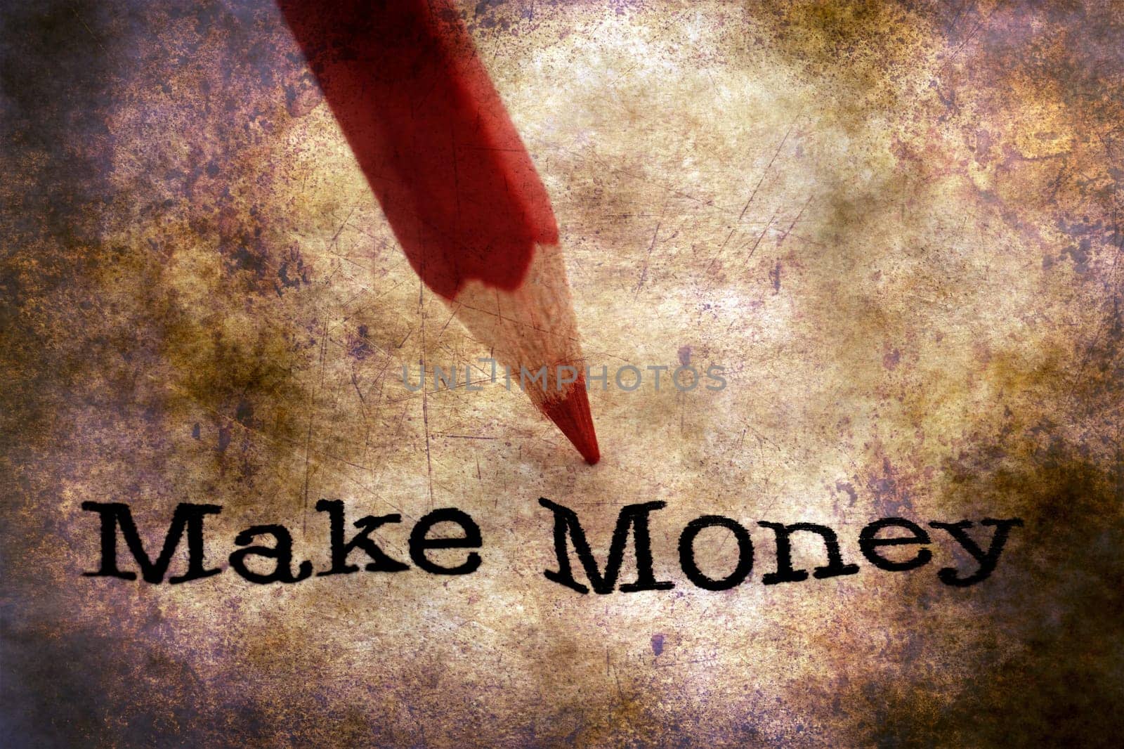 Make money grunge concept