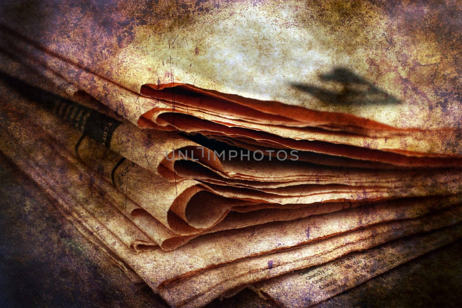 Pile of newspaper grunge concept